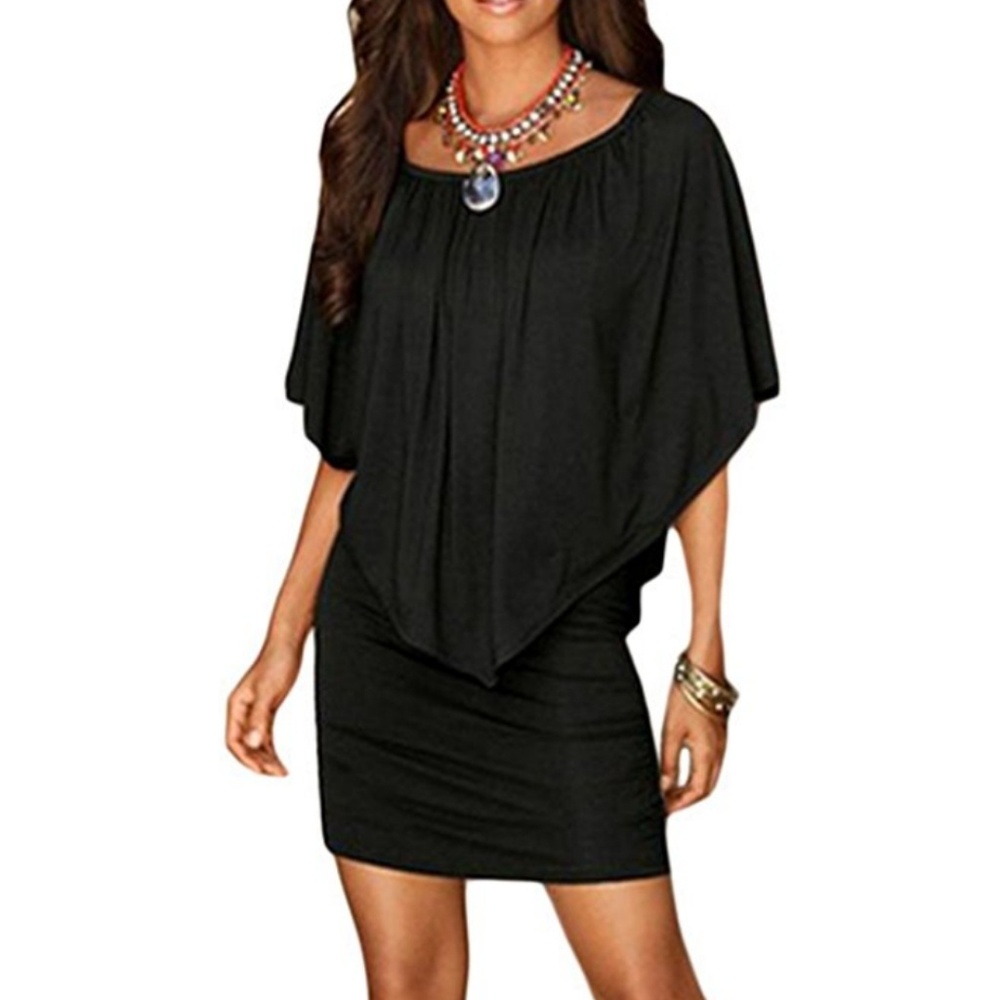 Off Shoulder Ruffles Bodycon Mini Dress - Picture 3 of 5